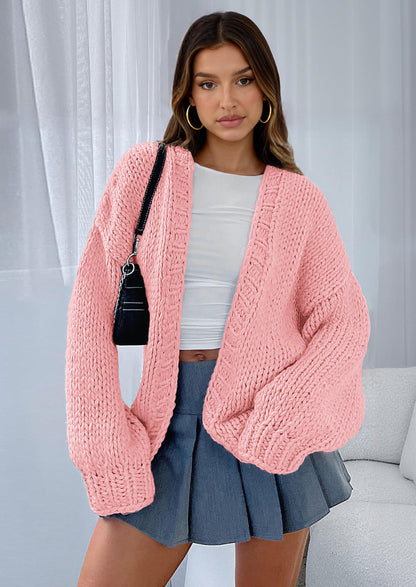 Pisania Cardigan Sweaters for Women Trendy Fall Fashion Long Sleeve Chunky Knit Cardigans Winter Clothing Outfits