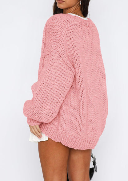 Pisania Cardigan Sweaters for Women Trendy Fall Fashion Long Sleeve Chunky Knit Cardigans Winter Clothing Outfits