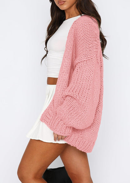 Pisania Cardigan Sweaters for Women Trendy Fall Fashion Long Sleeve Chunky Knit Cardigans Winter Clothing Outfits