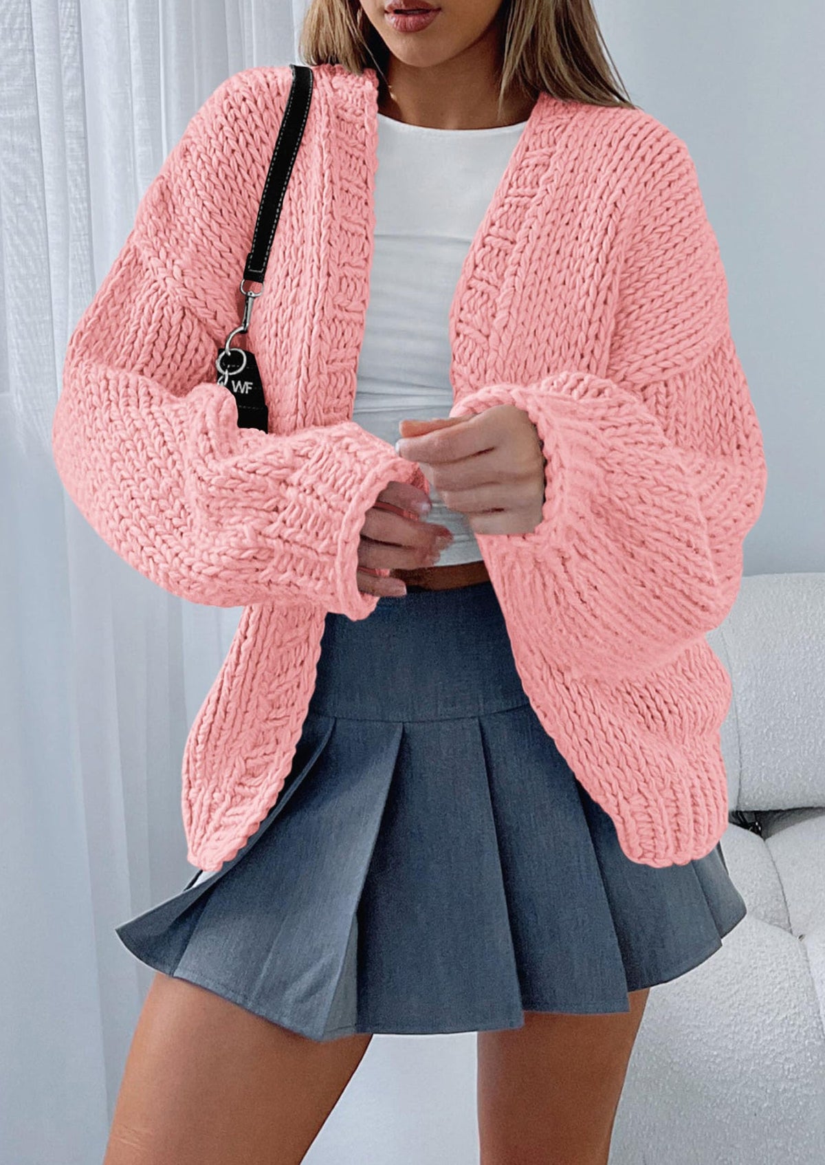 Pisania Cardigan Sweaters for Women Trendy Fall Fashion Long Sleeve Chunky Knit Cardigans Winter Clothing Outfits