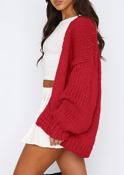 Pisania Cardigan Sweaters for Women Trendy Fall Fashion Long Sleeve Chunky Knit Cardigans Winter Clothing Outfits