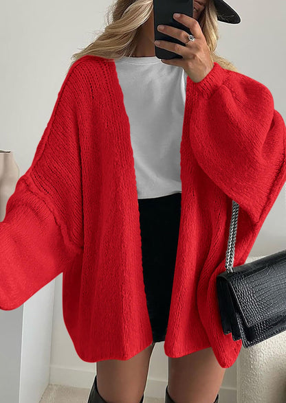 Pisania Womens Oversized Cardigan Sweaters Fall Long Lantern Sleeve Knit Open Front Lightweight Sweater
