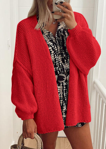 Pisania Womens Oversized Cardigan Sweaters Fall Long Lantern Sleeve Knit Open Front Lightweight Sweater