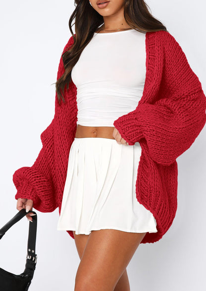 Pisania Cardigan Sweaters for Women Trendy Fall Fashion Long Sleeve Chunky Knit Cardigans Winter Clothing Outfits