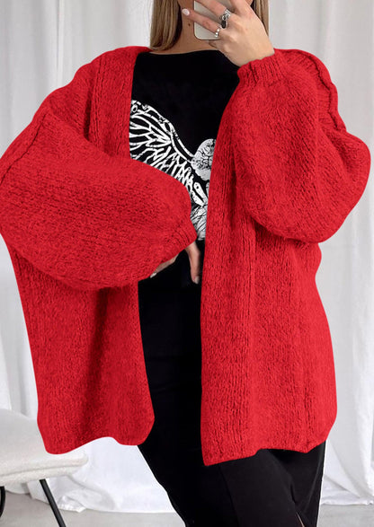 Pisania Womens Oversized Cardigan Sweaters Fall Long Lantern Sleeve Knit Open Front Lightweight Sweater
