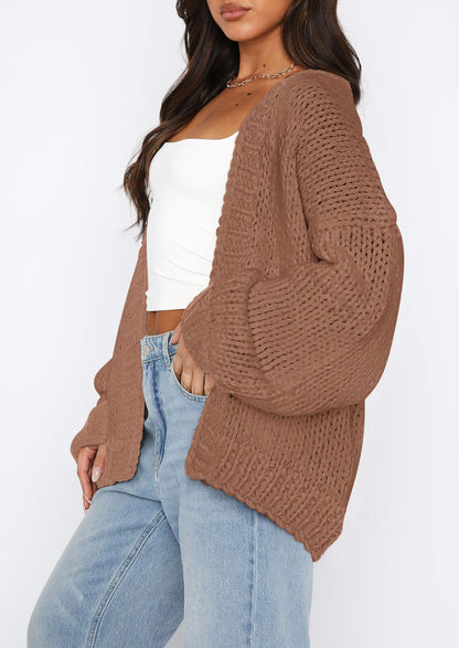 Pisania Cardigan Sweaters for Women Trendy Fall Fashion Long Sleeve Chunky Knit Cardigans Winter Clothing Outfits