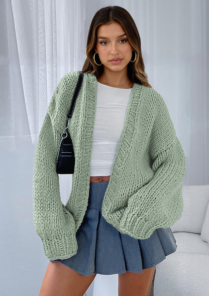 Pisania Cardigan Sweaters for Women Trendy Fall Fashion Long Sleeve Chunky Knit Cardigans Winter Clothing Outfits