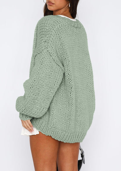 Pisania Cardigan Sweaters for Women Trendy Fall Fashion Long Sleeve Chunky Knit Cardigans Winter Clothing Outfits