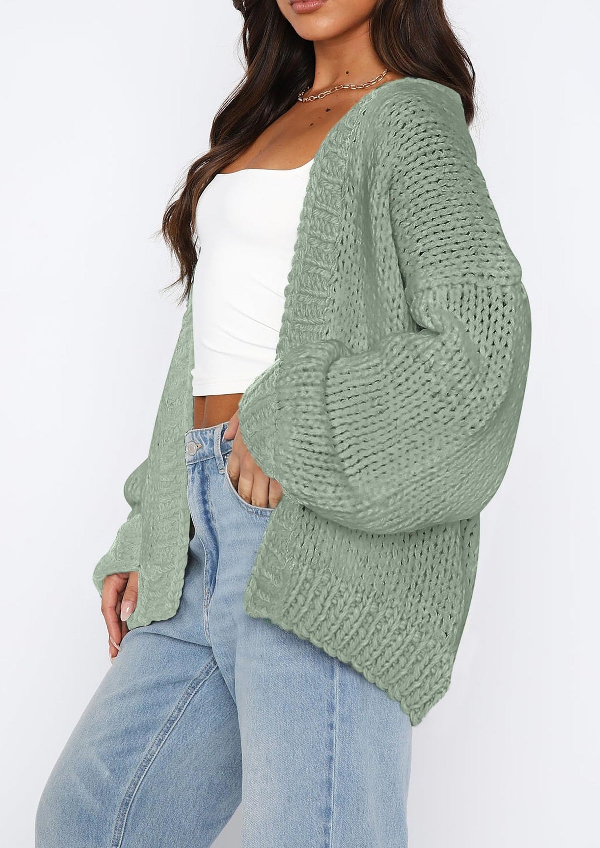 Pisania Cardigan Sweaters for Women Trendy Fall Fashion Long Sleeve Chunky Knit Cardigans Winter Clothing Outfits