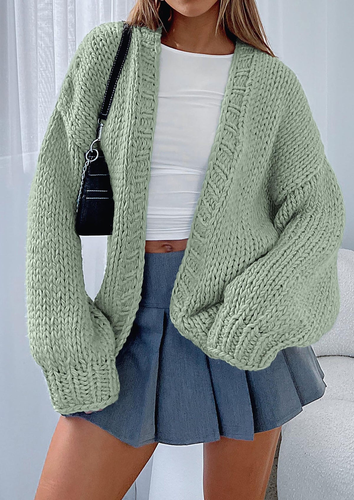 Pisania Cardigan Sweaters for Women Trendy Fall Fashion Long Sleeve Chunky Knit Cardigans Winter Clothing Outfits