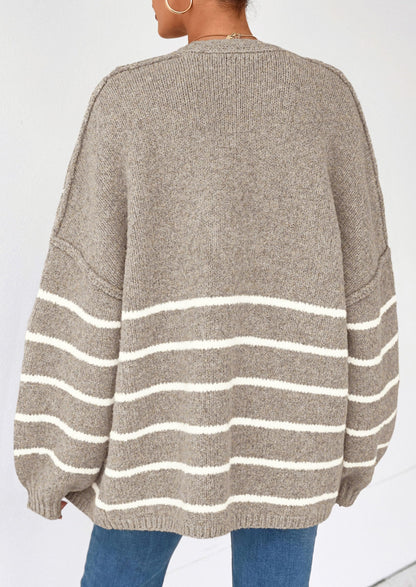 Pisania Womens Oversized Cardigan Sweaters Fall Long Lantern Sleeve Knit Open Front Lightweight Sweater