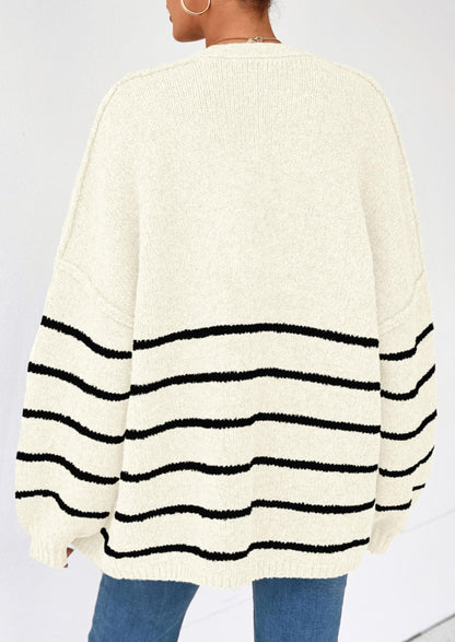 Pisania Womens Oversized Cardigan Sweaters Fall Long Lantern Sleeve Knit Open Front Lightweight Sweater