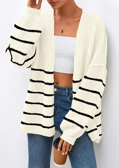 Pisania Womens Oversized Cardigan Sweaters Fall Long Lantern Sleeve Knit Open Front Lightweight Sweater