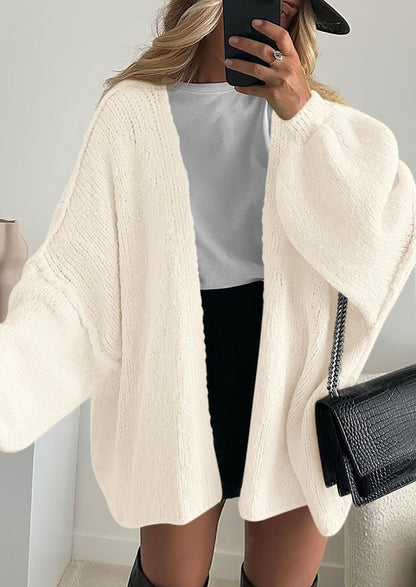 Pisania Womens Oversized Cardigan Sweaters Fall Long Lantern Sleeve Knit Open Front Lightweight Sweater