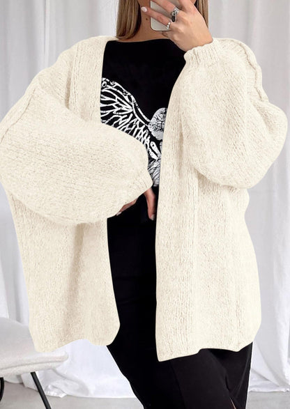 Pisania Womens Oversized Cardigan Sweaters Fall Long Lantern Sleeve Knit Open Front Lightweight Sweater