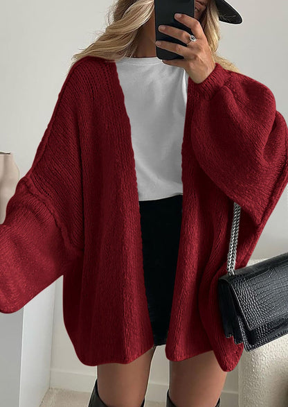Pisania Womens Oversized Cardigan Sweaters Fall Long Lantern Sleeve Knit Open Front Lightweight Sweater