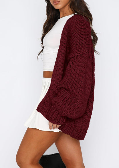 Pisania Cardigan Sweaters for Women Trendy Fall Fashion Long Sleeve Chunky Knit Cardigans Winter Clothing Outfits