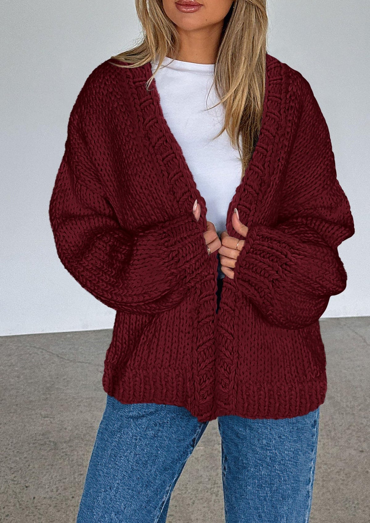 Pisania Cardigan Sweaters for Women Trendy Fall Fashion Long Sleeve Chunky Knit Cardigans Winter Clothing Outfits